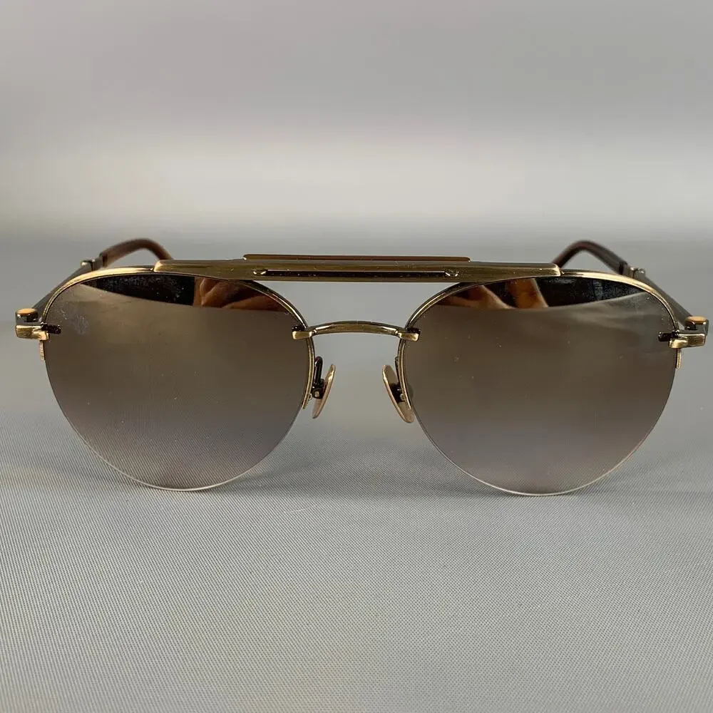 MR LEIGHT Brown Gold Sunglasses & Eyewear